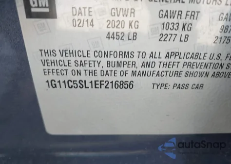 2014 Chevrolet Malibu 1Lt z USA, uszkodzony, nr VIN 1G11C5SL1EF216856